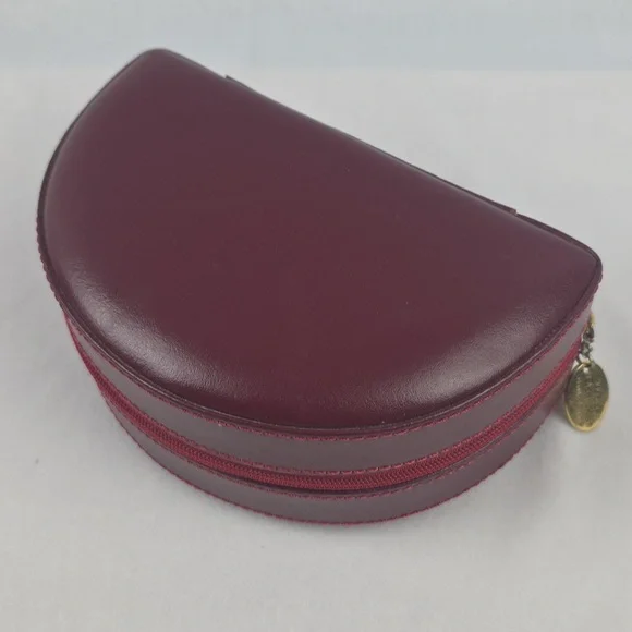 Vintage Wolf Designs Genuine Leather Jewlery Travel Case Necklace Rings Storage - Picture 3 of 6